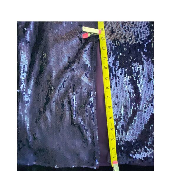 BLUE SEQUIN MIDI SKIRT - Picture 5 of 9